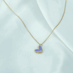 پلاک زنجیر متصل قلب بنفش